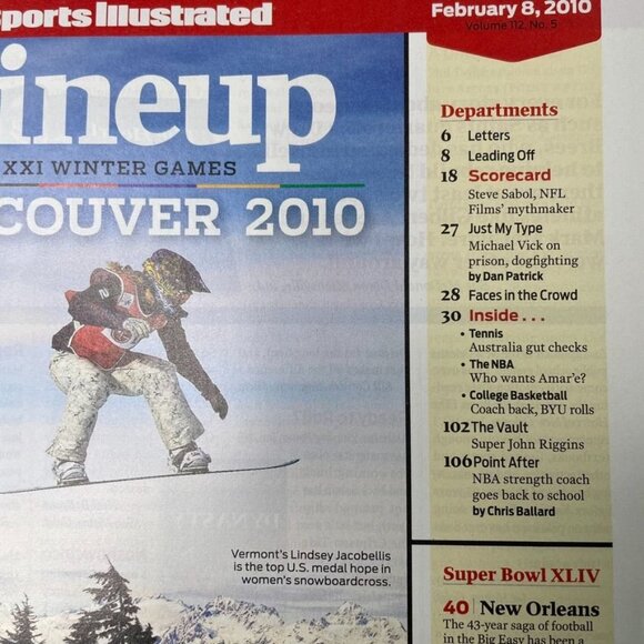 Sports Illustrated Magazine u February 8 2010 Vol 112 No 5 Team USA Lindsey Vonn - Picture 5 of 12